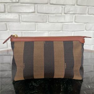 Fendi Pequin Collection Brown and Black Striped Pouch